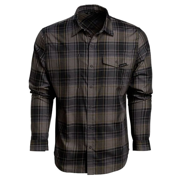 VORTEX Adult Male Trail Call Tech Flannel Long Sleeve Shirt, Color: Shadow, Size: S