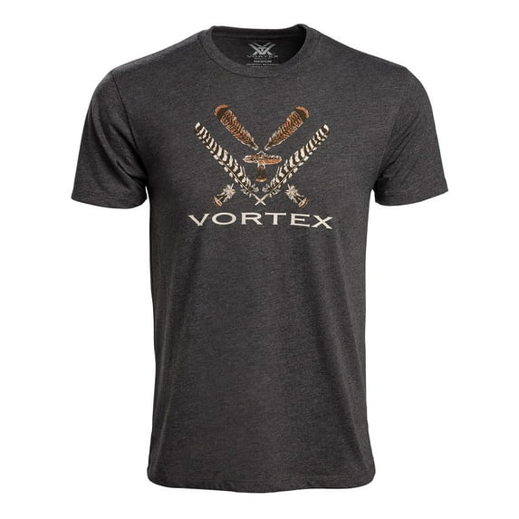 VORTEX Adult Male Turkey Core Logo Charcoal Heather Short Sleeve T-Shirt, Size: L