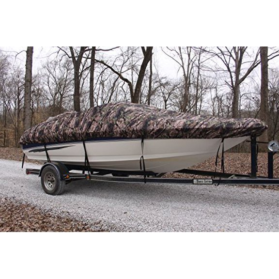 VORTEX HEAVY DUTY 5 YEAR CANVAS 13, 14, 15.5 FT BLUE VHULL FISH SKI RUNABOUT COVER FOR 13 TO 15.5 FT BOAT, BEST AVAILABLE COVER (FAST SHIPPING - 1 TO 4 BUSINESS DAY DELIVERY)