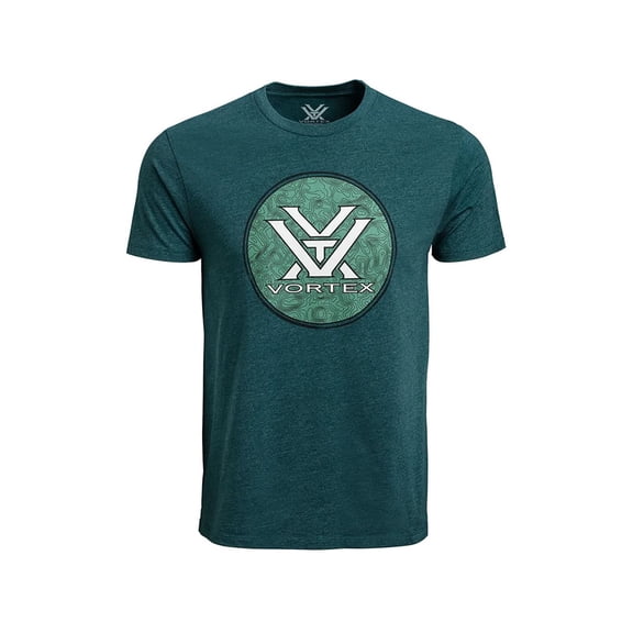 Vortex Optics Men's Hunting Grounds Short Sleeve Crew Neck T Shirt Dark Teal Heather Large