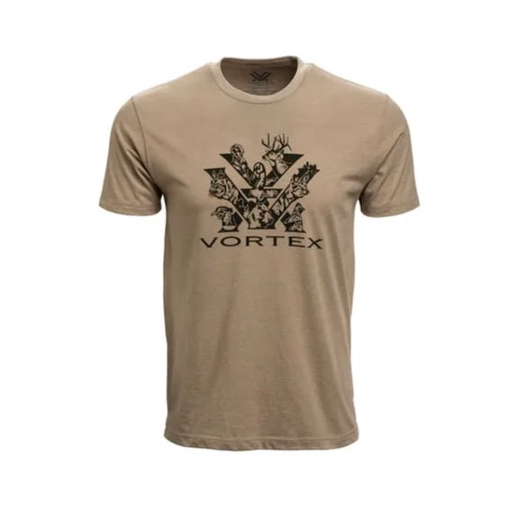 VORTEX Men's Midwest Species Core Logo Short Sleeve T-Shirt, Color: Khaki Heather, Size: L