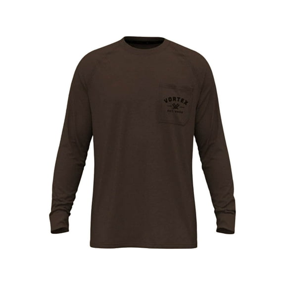 Vortex Optics Men's Outland Heavyweight Long Sleeve Crew Neck T Shirt Dark Brown 3XL