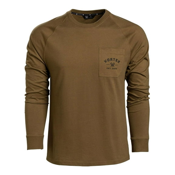 VORTEX Men's Outland Heavyweight Long Sleeve Pocket Tee, Color: Dark Olive, Size: XL