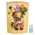 thumbnail image 1 of VORVIL 36" x 24" Extra Large Bamboo Cutting Board with 3 Stainless Steel Chef Knifes, 1 of 8