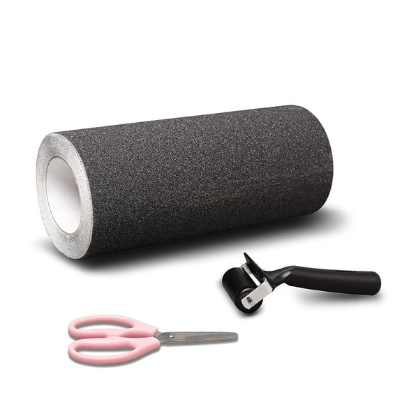 VORVIL Anti Slip Traction Tape for Stairs or Slippery Indoor or Outdoor Step Surfaces, 12" Width by 30' Length - Skid Resistant 80 Grit Grip for Enhanced Foot Stability, Adhesive Anti-Friction Support