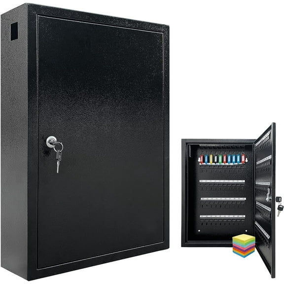VORVIL Key Lock Box Cabinet with 100 Hooks and 100 Key Tags and Labels