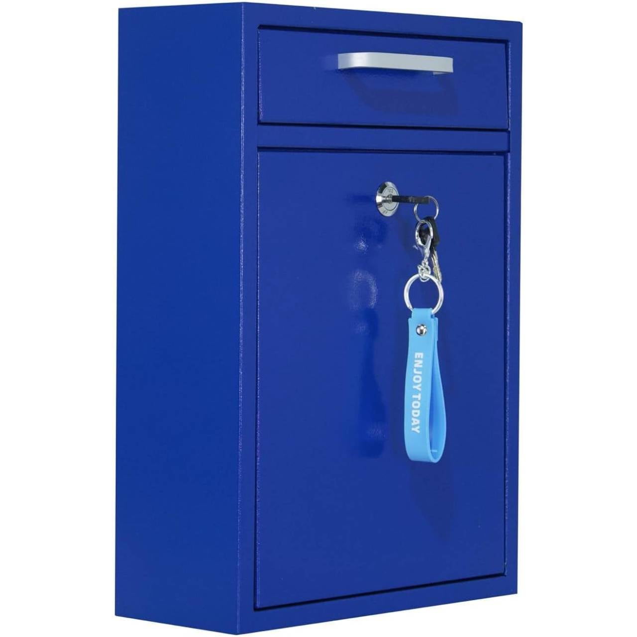 VORVIL Large Galvanized Steel Locking Mailbox Wall Mount for House