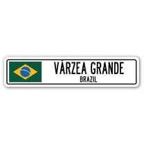 VORZEA GRANDE BRAZIL Street Sign Brazilian flag city country road wall gift