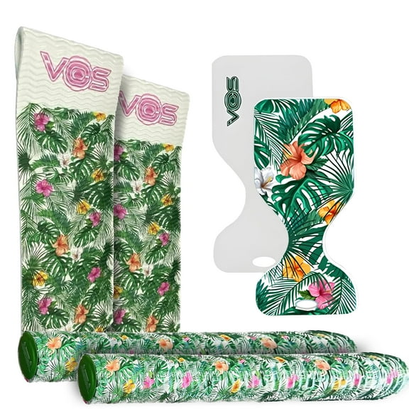 VOS Elite Pool Collection featuring 2 Mega Foam Wavy Noodles, 2 Infinity Lounger Effusion Floats, and 2 Phoenix Graphic Printed Saddle Water Floats (Bacan)
