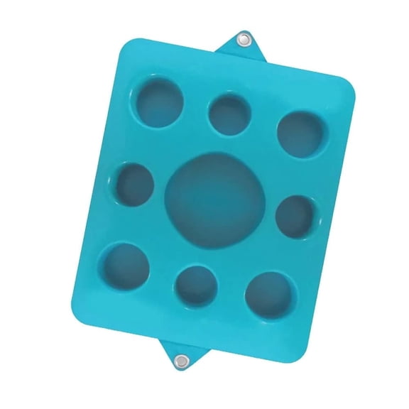 VOS Family Size Floating Refreshments Holding Tray for Snacks and Drinks | Ultra Buoyant Water Floats for Pools Sandbars Parties, 9-Holes, Pack of 1, Seafoam Blue