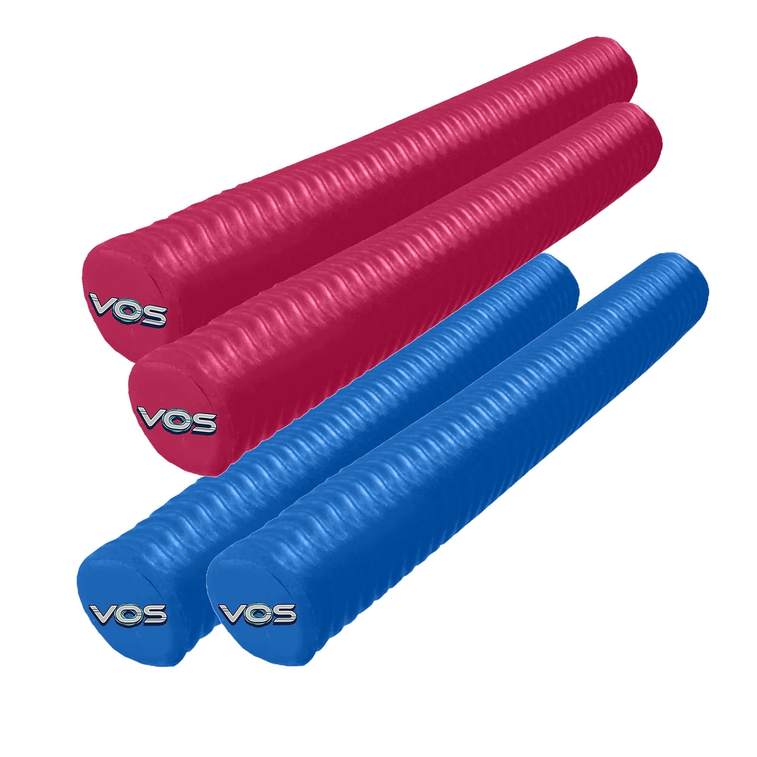VOS Lazy Floats Foam Pool Noodle â€“ 4 Pc Pack, Premium & Big, Super Soft Pool Noodles for Swimming and Floating, Pool Floats, Lake Floats For Adults & Kids (Fandango Pink and Capri Blue)