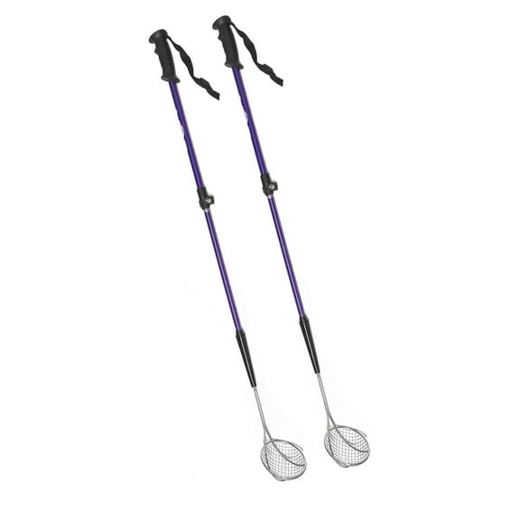 VOS Metal Cat Litter Scoop 2 Pcs, Long Adjustable Stainless-Steel Handle from 21"- 33", Aluminium Sifter, Durable & Easy to Clean (Blue)