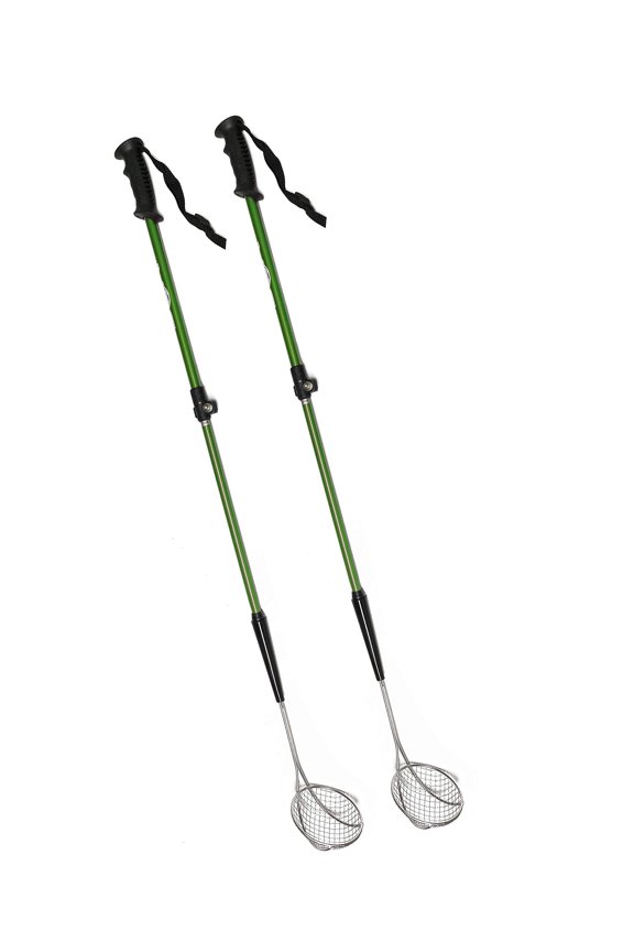 Metal Sand Sifter 2 Pcs, Beach Shovel & Sifter tool for Beachcombing, Adjustable Stainless-Steel Handle from 21"- 33"