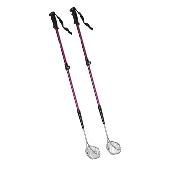 VOS Metal Sand Sifter 2 Pcs, Beach Shovel & Sifter tool for Beachcombing, Adjustable Stainless-Steel Handle from 21"- 33"