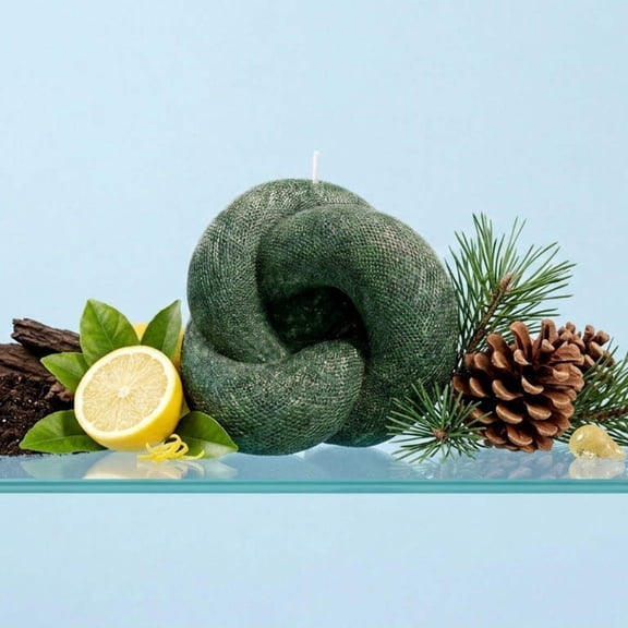 VOSK Handmade Candle - Knot Candle, Emerald Forest, Leaves