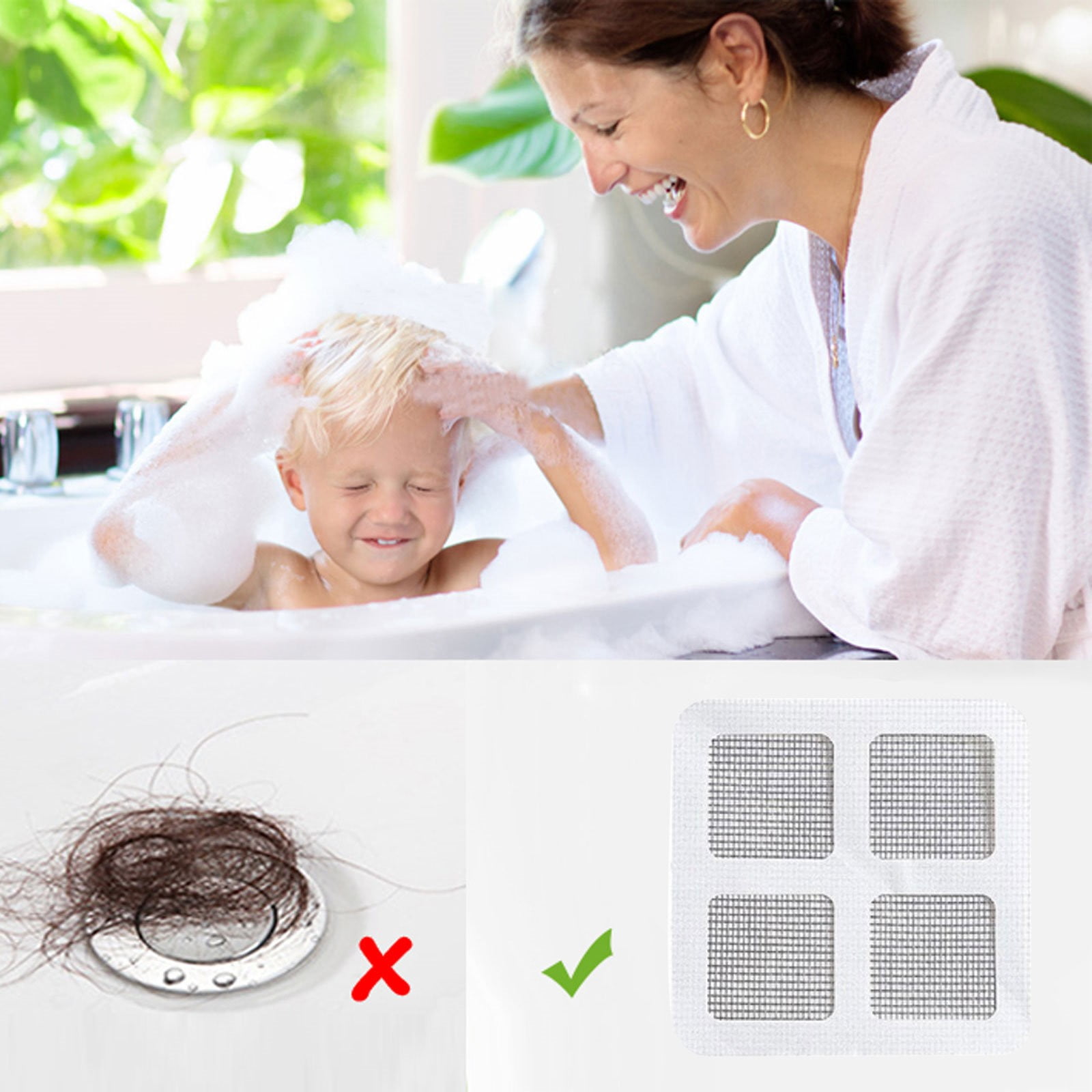 VOSS Disposable Hair Drain Stickers 2024 New Disposable Shower Drain