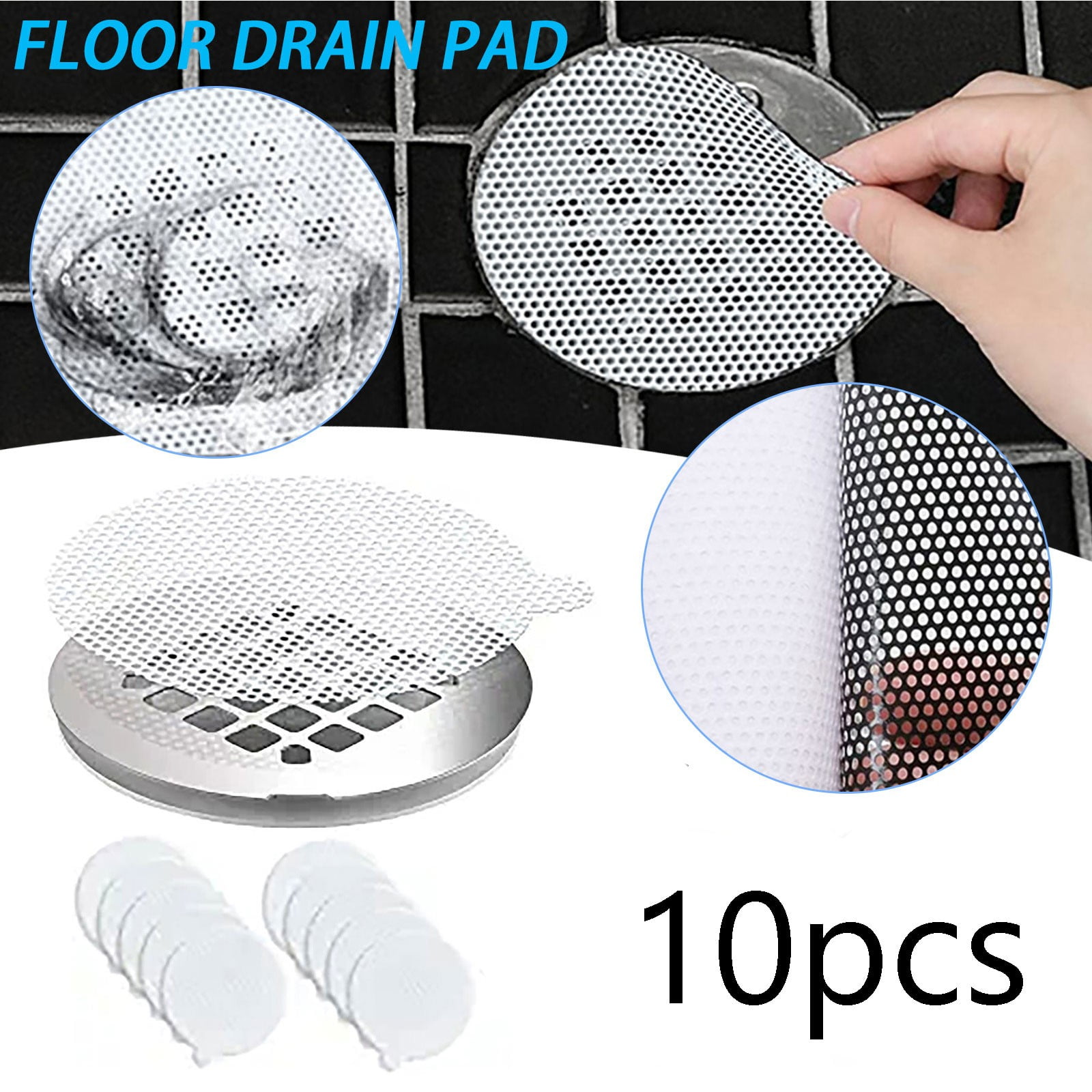 10pcs Shower Drain Sticker Disposable Floor Drain Sticker Adhesive