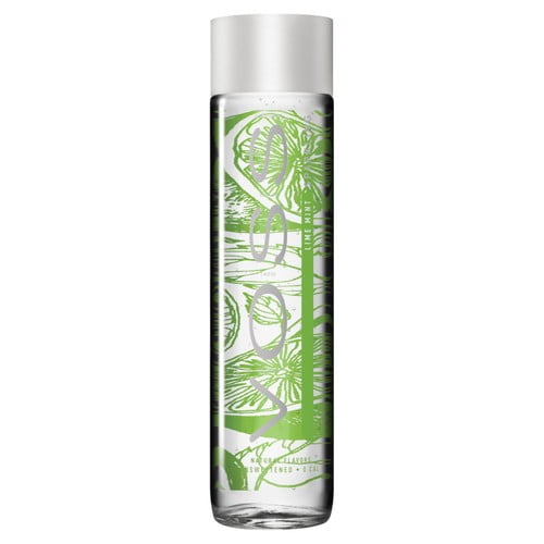 VOSS Lime Mint Flavoured Sparkling Water Glass Bottle 375ml, British Import (Pack of 6)