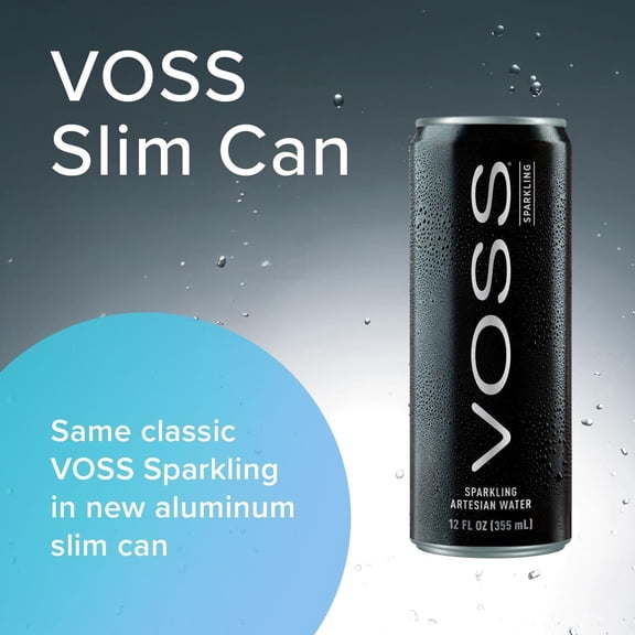 VOSS Sparkling Artesian Water Slim Can 24-Pack 12 fl oz