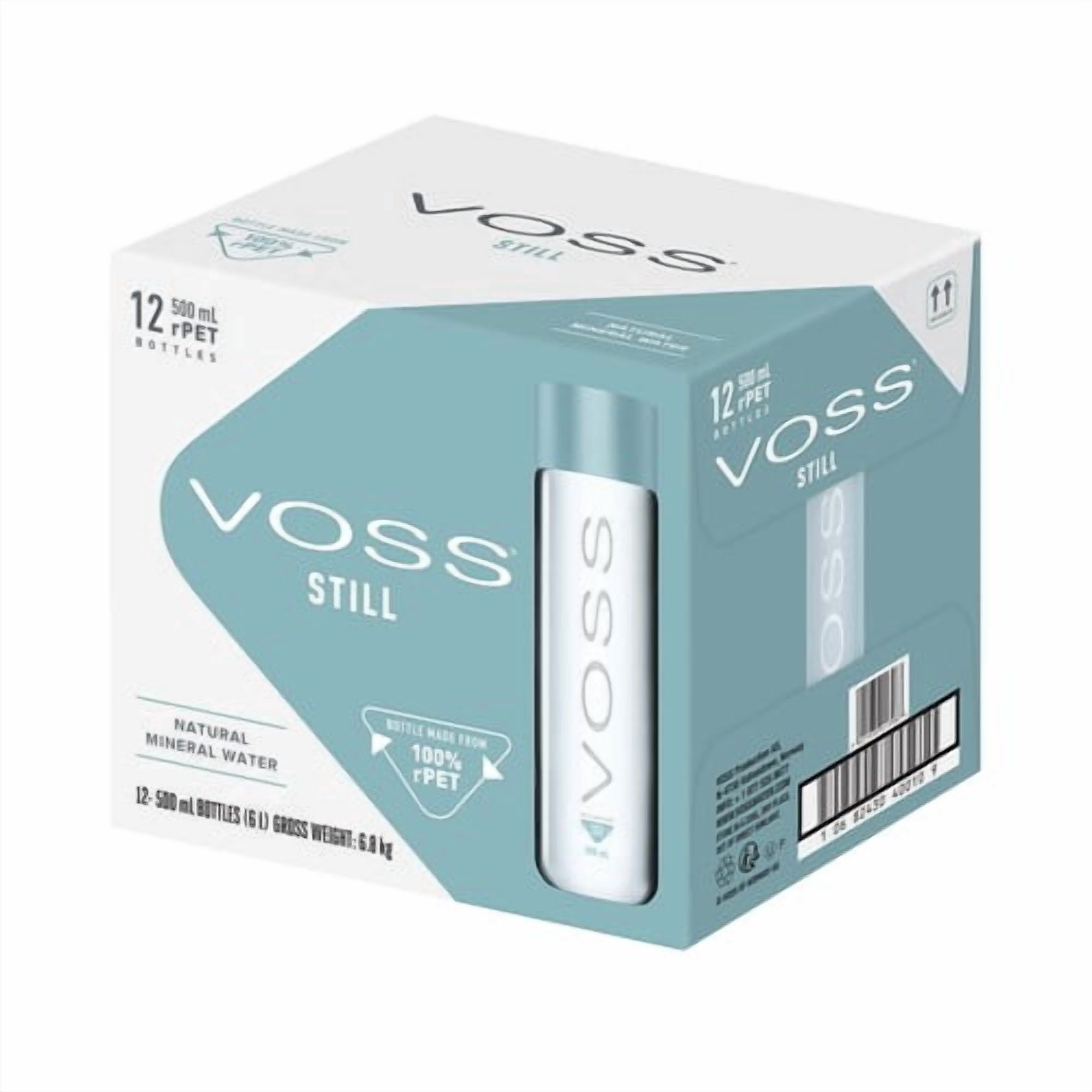 VOSS Still Artesian Water rPET Bottle 12 x 500ml, British Import (Pack of 2)