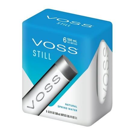 VOSS Water Still 500 mL / 16.9 oz PET 6 Pack