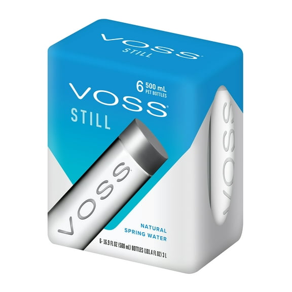 VOSS Water Still 500 mL / 16.9 oz PET 6 Pack