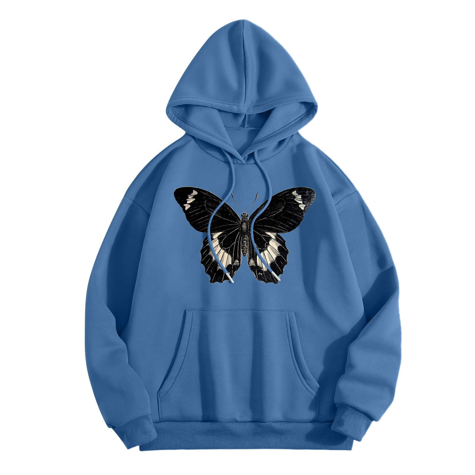 VOSS Women Casual Fashion Butterfly Print Hoodie Graphic