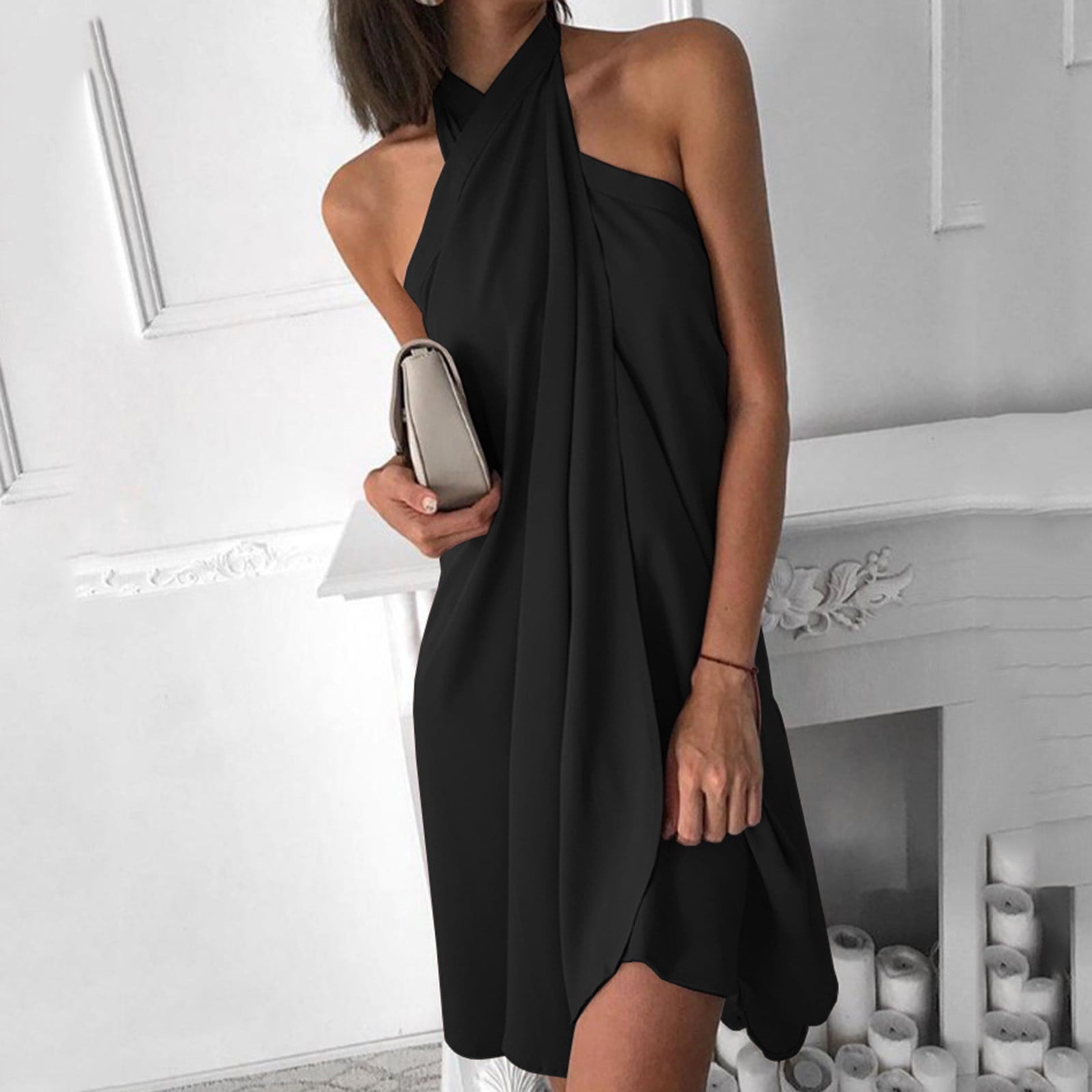 Halter neck 2025 loose dress