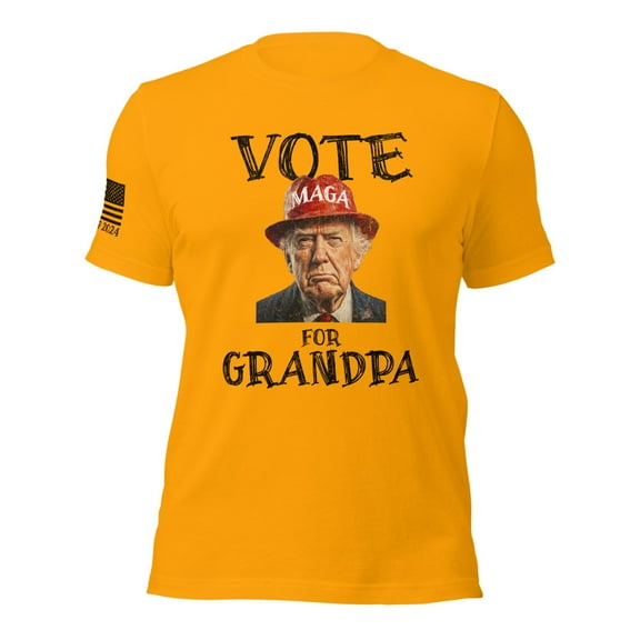 VOTE FOR GRANDPA TRUMP 2024 Unisex t-shirt (Gold, S)