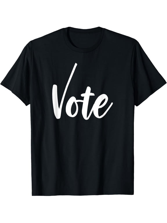 VOTE Political Election November Check Mark T-ShirtMen and women, Black T-shirt, size: Extra large