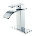 VOTON Bathroom Faucet Brushed Nickel Modern Waterfall Single Hole