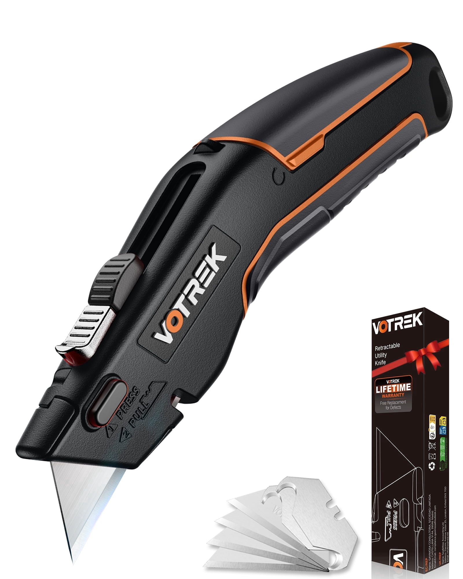 VOTREK Utility Knife Box Cutter Retractable Heavy Duty Razor Knife ...