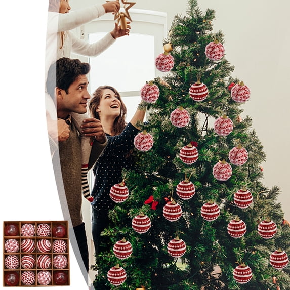 VOTRUDI 16-Piece Gold Christmas Ornaments Ball Set, Shatterproof Plastic Holiday Decorations for Christmas Tree, Home and Party Decor
