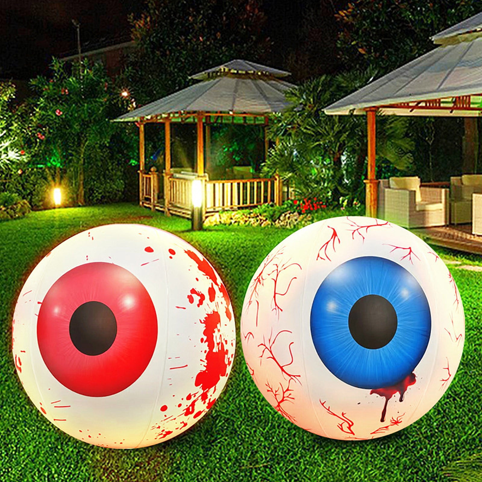 VOTRUDI 2 Pack 24 Inch Halloween Inflatable LED Light - Up Bloodshot ...