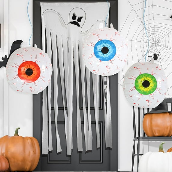 VOTRUDI 3PC Waterproof Inflatable Halloween Eyeball Decorations for Indoor Outdoor Garden Party