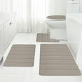 thumbnail image 1 of VOTRUDI 4-Piece Khaki Memory Foam Bath Mat Set - Ultra-Soft, Non-Slip Bathroom Rugs Set Easy Care with Toilet Mats, 1 of 9
