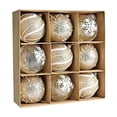 thumbnail image 1 of VOTRUDI 9-Piece Rustic Christmas Ornaments Set, Farmhouse Burlap Felt and Clear Ball Decorations with Snowflake Reindeer for Tree, 1 of 1