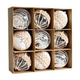 thumbnail image 1 of VOTRUDI 9-Piece Rustic Christmas Ornaments Set, Neutral Farmhouse Ball Decorations with Felt Burlap & Lace for Tree, 1 of 1