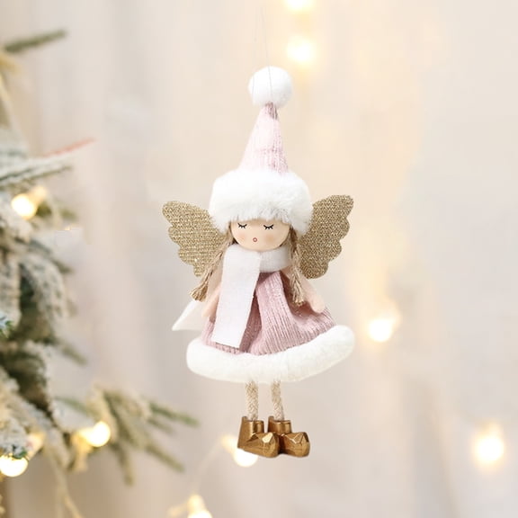 VOTRUDI Christmas Angel Hanging Ornaments,Christmas Hanging Angel Doll Decorations Christmas Tree Window Christmas Creativeness Gifts Christmas Stocking Stuffers,Pink