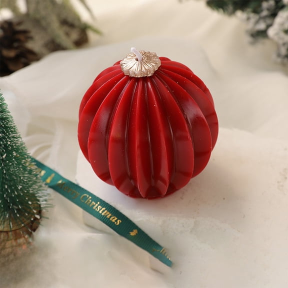 VOTRUDI Christmas Ball Candle, Scented Soy Wax Ornament Candle with Floral Aroma for Holiday Home Decor, Long-Lasting Unique Gift Idea (Gold)