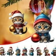 thumbnail image 1 of VOTRUDI Christmas Cat Ornament Set Xmas Decor Tree Hanging,8 Pieces 2024 Acrylic Christmas Pendant Ornaments for Christmas Tree, Holidays, Party, Car and Home Decor.,A, 1 of 8