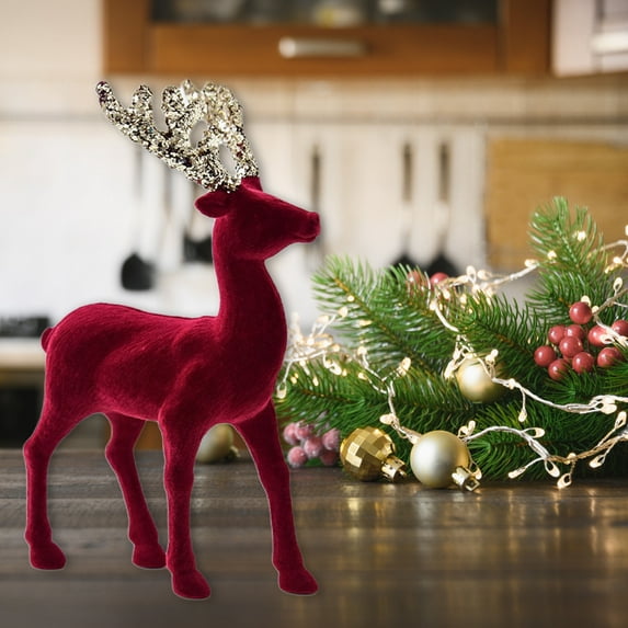 VOTRUDI Christmas Deer Ornaments,Christmas Gifts Clearance,American Snow Deer Pendant Decorations,Christmas Indoor Decor for Room Office Tabletop,Red