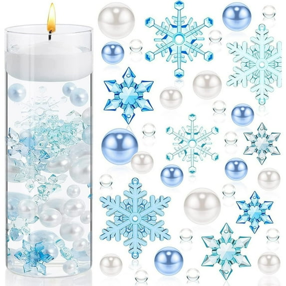 VOTRUDI Christmas Vase Filler Beads Floating Pearls Water Gel Beads,Christmas Vase Filler Beads - Floating Pearls & Water Gel Beads for Elegant Table Centerpieces,Color