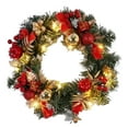 thumbnail image 1 of VOTRUDI Clearance Christmas Wreaths Decor,12" Christmas Wreath with Red Christmas Balls Pine Needles Cones Pine Berries for Door Decorations Wreath for Home Porch Window Wall Indoor Outdoor Decor,B, 1 of 1