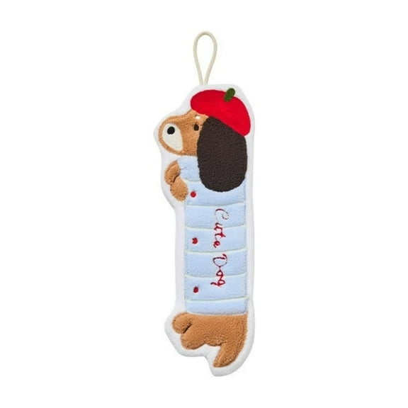 VOTRUDI Cute Dachshund Embroidered Kitchen Hand Towel - Absorbent Cotton, Heat-Resistant, No Lint with Hanging Loop, 15.75x4.96in for Kitchen Sink/Stove & Bathroom