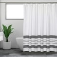 thumbnail image 1 of VOTRUDI Dark Gray Striped Shower Curtain 70x70in - Waterproof Polyester Bathroom Curtain with Rustproof Grommets, Modern & Luxury Hotel Style,71x71in, 1 of 6