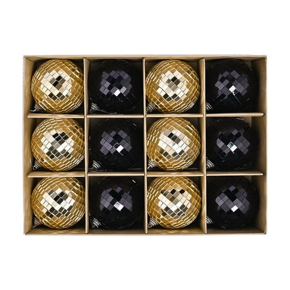 VOTRUDI Disco Ball Christmas Ornaments 12-Pack, Mirror Ball Holiday Tree Decorations for Retro Glam Xmas, Wedding & Party Decor