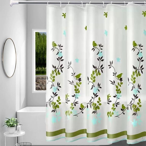 VOTRUDI EVA Shower Curtain Multicolor Printed 71x47in Waterproof Bathroom Set with Hooks
