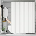 thumbnail image 1 of VOTRUDI EVA Shower Curtain Waterproof Solid White 71x47in with Rustproof Hooks, 1 of 9