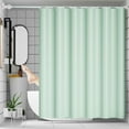 thumbnail image 1 of VOTRUDI Eco-Friendly Shower Curtain Set, Waterproof EVA Fabric, Solid Green, 71x47in with Rust-Resistant Hooks, 1 of 9